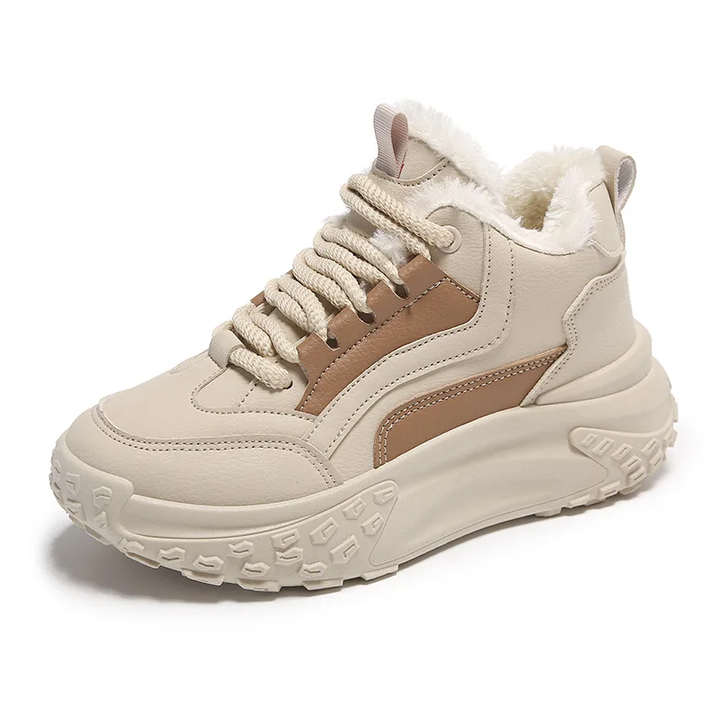 

Korean Version Of Father's Shoes For Women In 2023 Winter Plush Insulation And Versatile Inset Trend Student Casual Sports