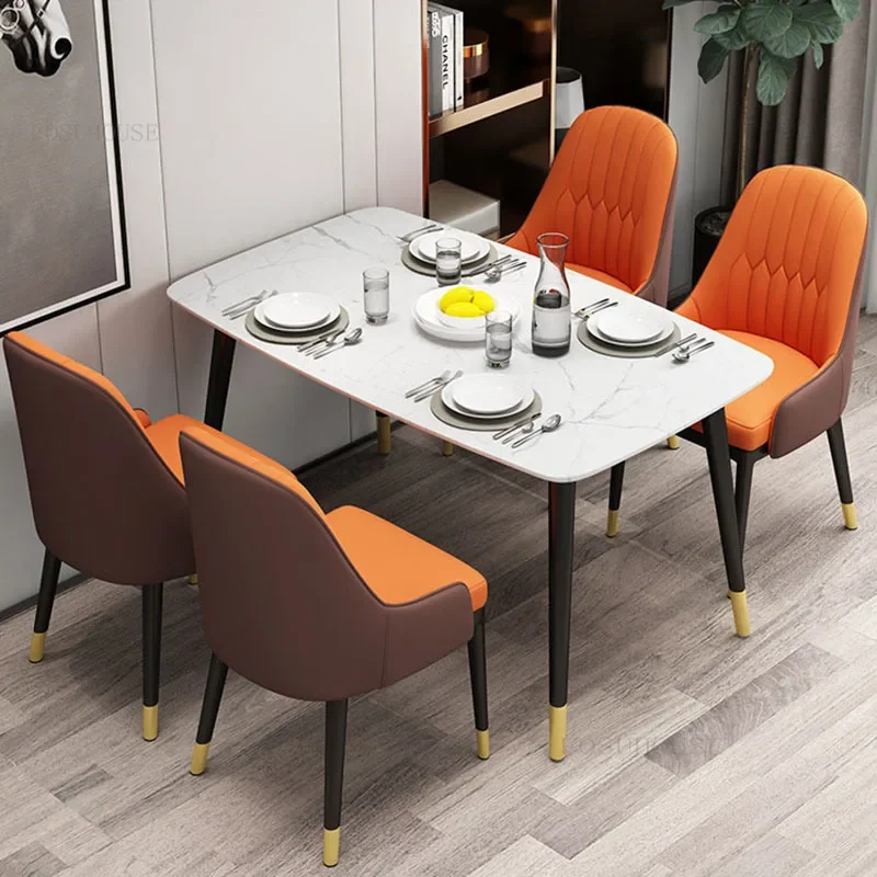 Scandinavia Leather Dining Chairs FOR DINING ROOM Backrest Chair Nordic Modern Light Luxury Design Household Hotel Chair dining chair