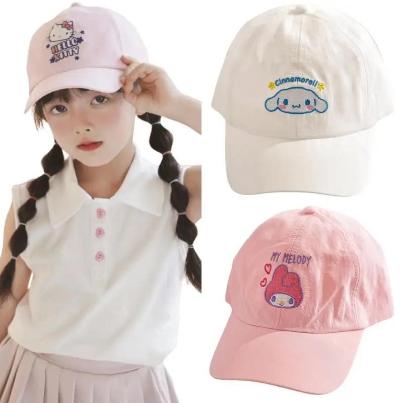 

Anime Sanrio Hellokitty My Melody Cinnamoroll Kuromi Boy Girl Baseball Cap Casual Versatile Summer Kid Sun Protection Peaked Cap