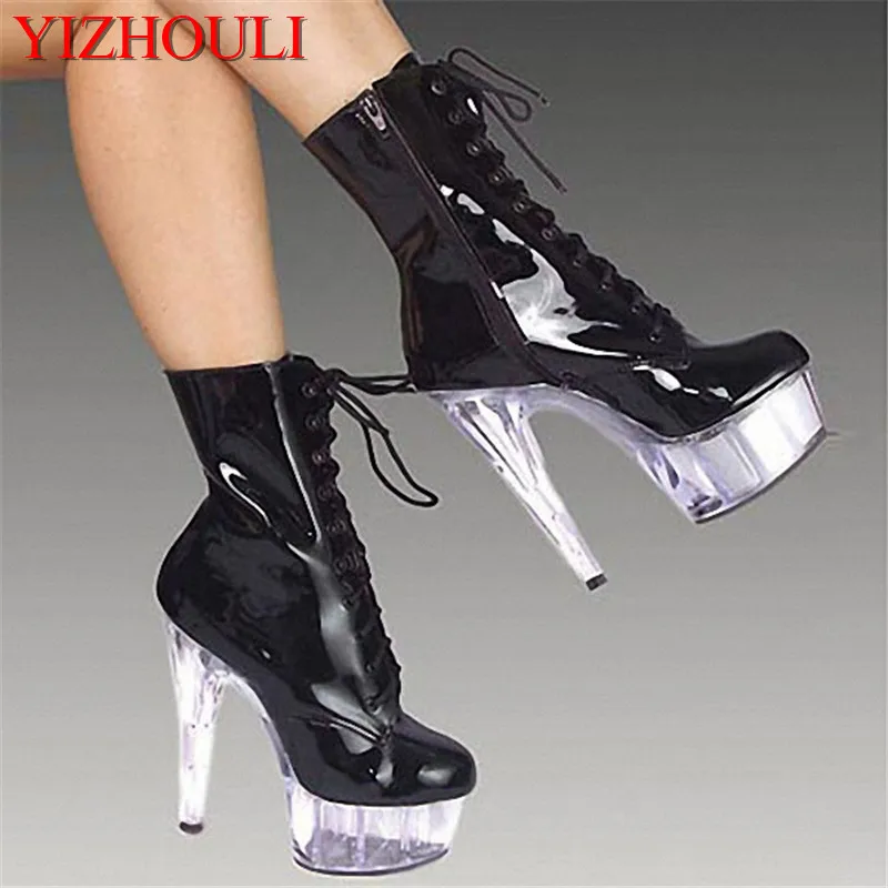 

Stylish 15cm Platforms High Heel Shoes, Pole Dance / Model Shoes, 6 Inch Ankle , Sexy Crystal Bootie dance shoes