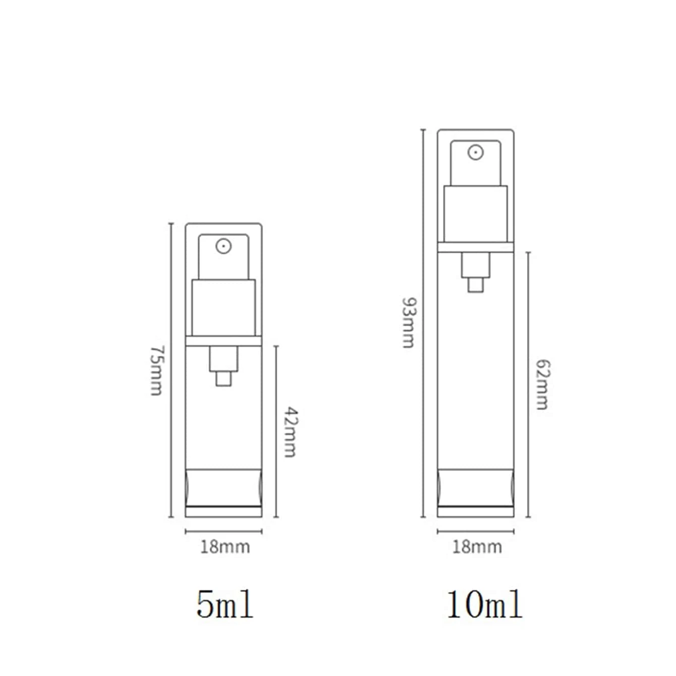 Travel Size Clear Refillable Cosmetic Pump Bottle (5ml & 10ml)