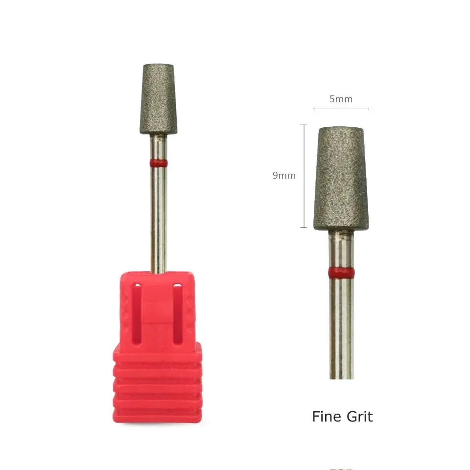 HYTOOS 파인 그릿 러시아 큐티클 비트 다이아몬드 네일 드릴 비트, 전기 매니큐어 드릴, 로터리 버 밀 네일 액세서리 도구