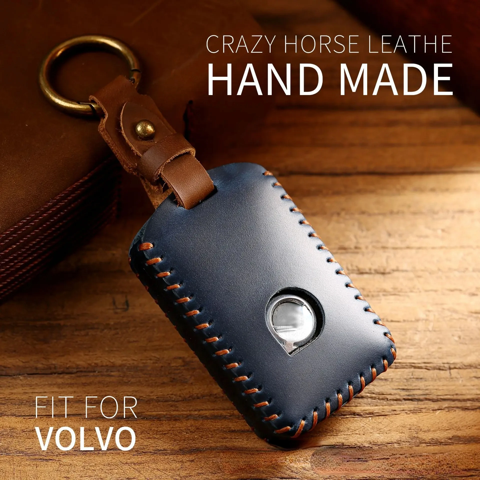 Premium Leather Car Key Case Cover - Handcrafted with Customizable Keychain Options