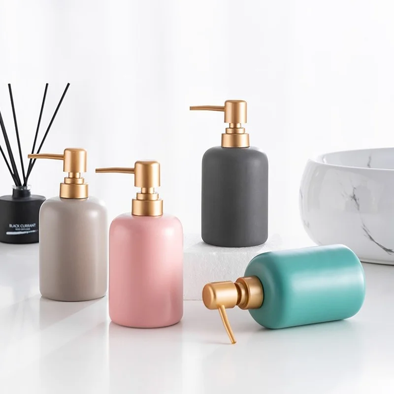 

Nordic Creative Color Glaze Bathroom Kitchen Hotel Ceramic Hand Sanitizer Bottle Lotion Press Bottle Shampoo Bottle Sub-bottle