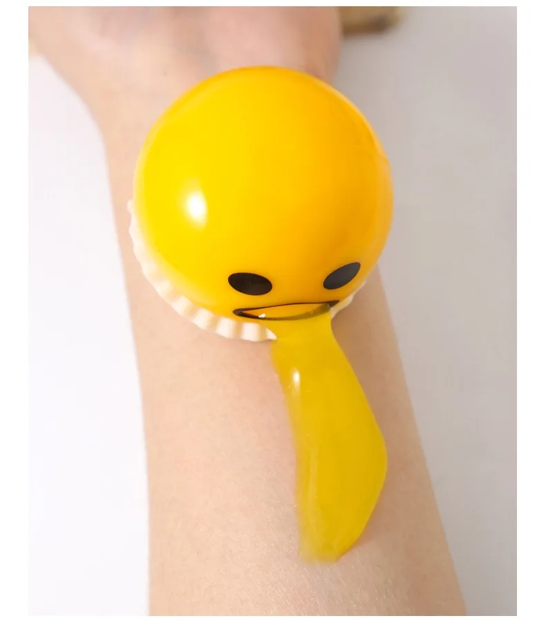 Squeeze stress ball toy Funny Squeeze toys Puking Egg Yolk Stress Ball With Yellow Goop Relieve Stress Toy kids creative stress relief toy gift
