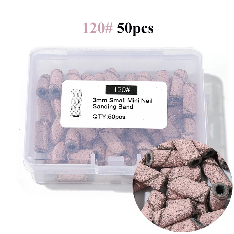 #120 #150 #180 Mini Nail Sanding Bands Nail Drill Bits Mandrel For Remove Polish Gel Dead Skin Calluses Cutter Drill Bit