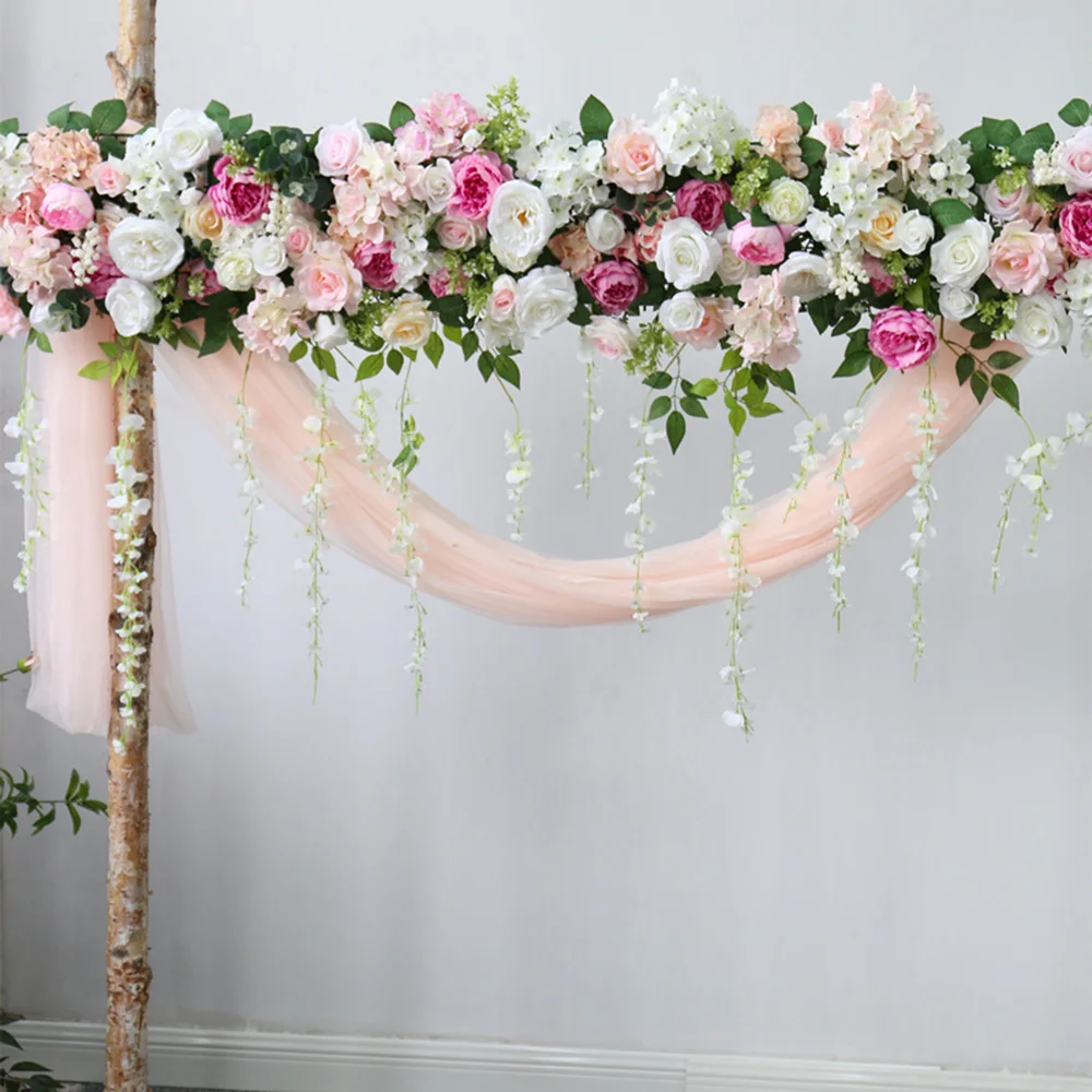 

1M Artificial Flower Panel Arrangement Wall Runner Rose Panel DIY Wedding Party