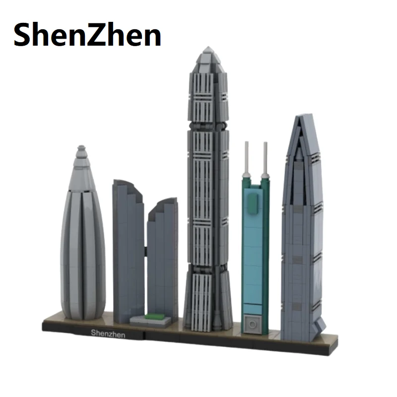Moc China Shen Zhen City Skyline Building Blocks Model Toys For Kids