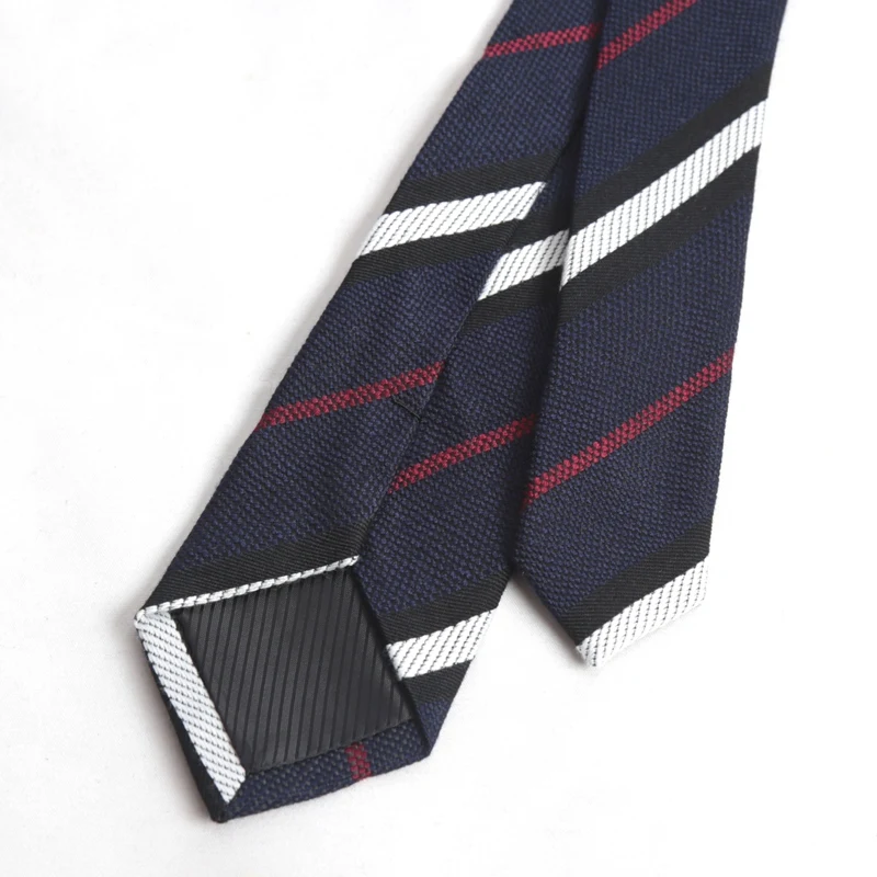 Mens Ties 6cm Navy Blue Classic Cotton Handmade Skinny Stripe Neckties Narrow Collar Slim Cashmere Casual Tie Accessories Gift