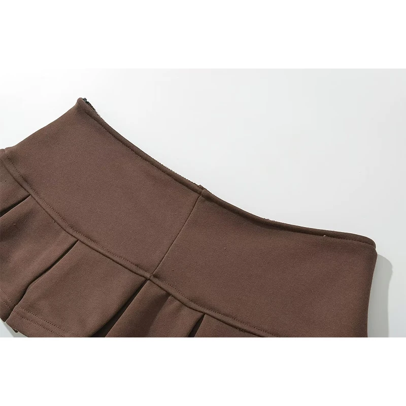 YENKYE Y2K Girls Sexy Low Waist Pleated Mini Skirt Women Side Zipper Summer Short Skater Skirts 5