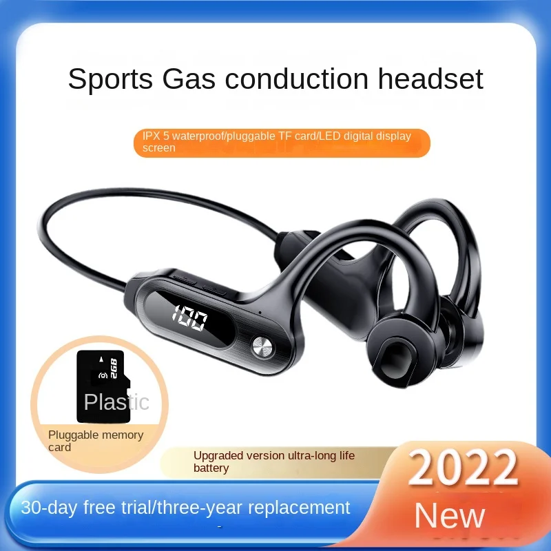 Air Bone Conduction Headphones Bluetooth Wireless Headset IPX5 Waterproof Sport Earphones Lightweight EarHook Support TF Card