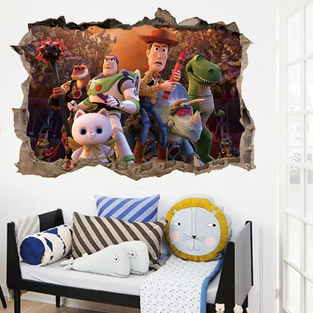 Wandbild Toy Story Charaktere Toy Story Wandtattoo 3D Aufkleber – Vinyl-Dekor Für Kinderzimmer In Vielen Farben, UK Hergestellt 3D Wandaufkleber