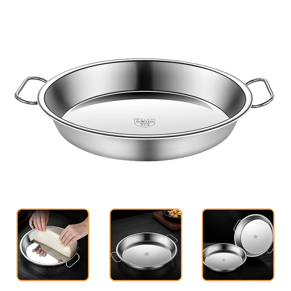 

Plate Tray Steaming Metal Pan Cake Steamer Baking Dish Serving Bakeware Round Rack Stainless Steel Plates Basket Food Cereal