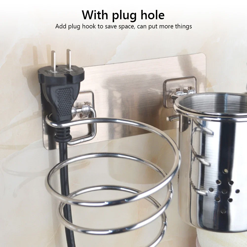 

Stainless Steel Anti-rust Storage Hair Wall-mounted Rack Bathroom Stand Organizer Holder Hairdryer Shelf Bracket Accessories