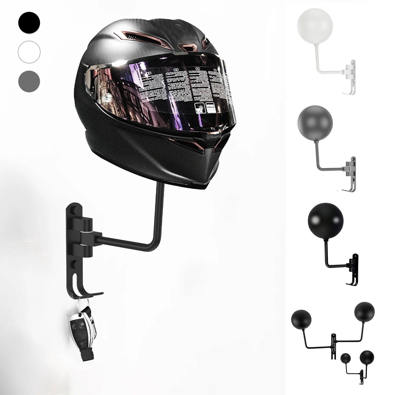 Steel Motorcycle Helmet Holder Rack with 180 Rotation