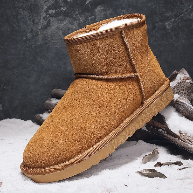

Winter Boots For Man Outdoor Slip On Snow Boots Non-slip Cotton Shoes Men Plus Velvet Keep Warm Casual Ankle Boots Plus Size 47