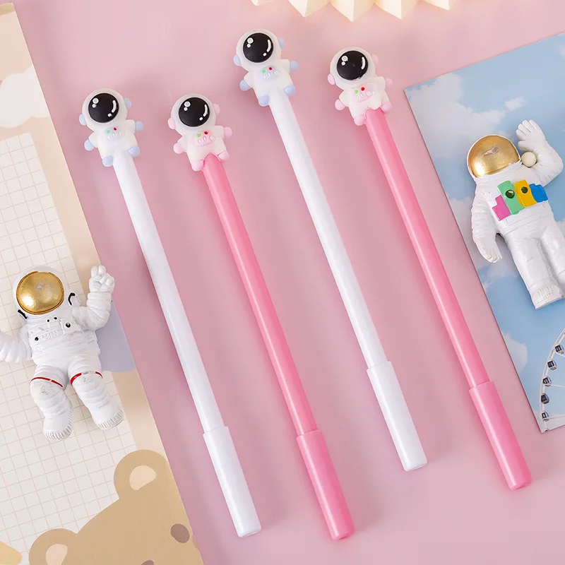 

12/60 Pcs Wholesale Creative Cute Astronaut Student Neutral Pen Black Stationery Wholesale Christmas Gift Prize