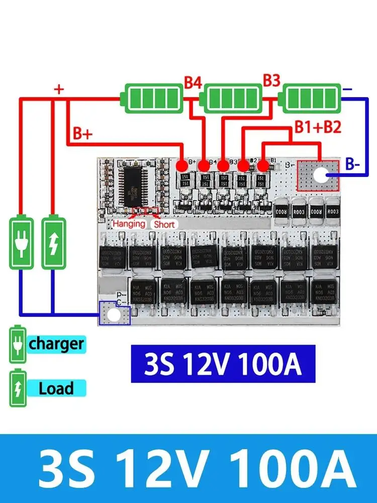 Advanced 100A Lithium Battery Protection Circuit Board with Balance Charging