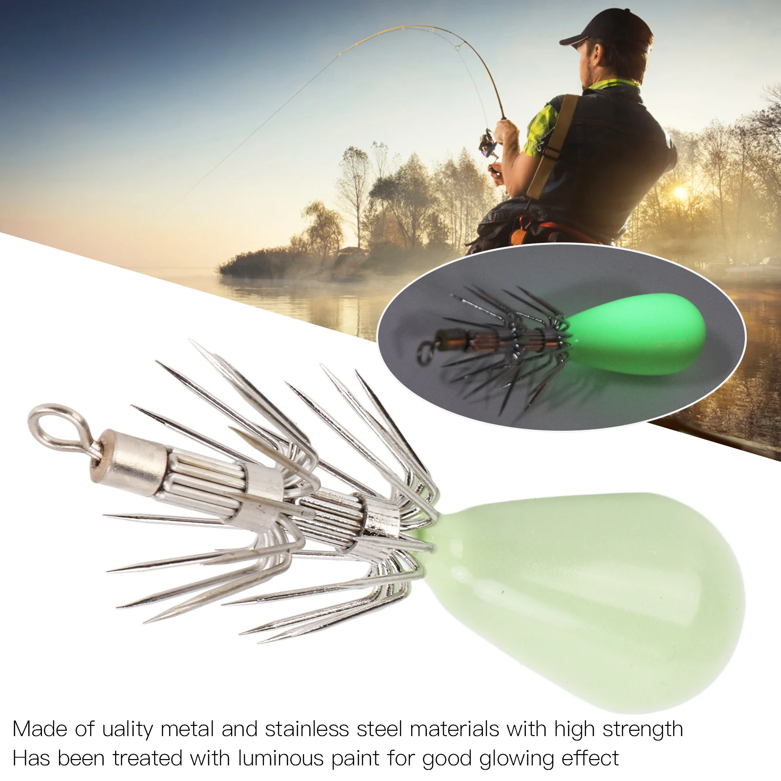 

Luminous Cuttlefish Jig Hook All For Fishing Lures Octopus Glow Jigs Artificial Bait Hard Turlutte Lure Shrimp Bait 11/22/30/45g