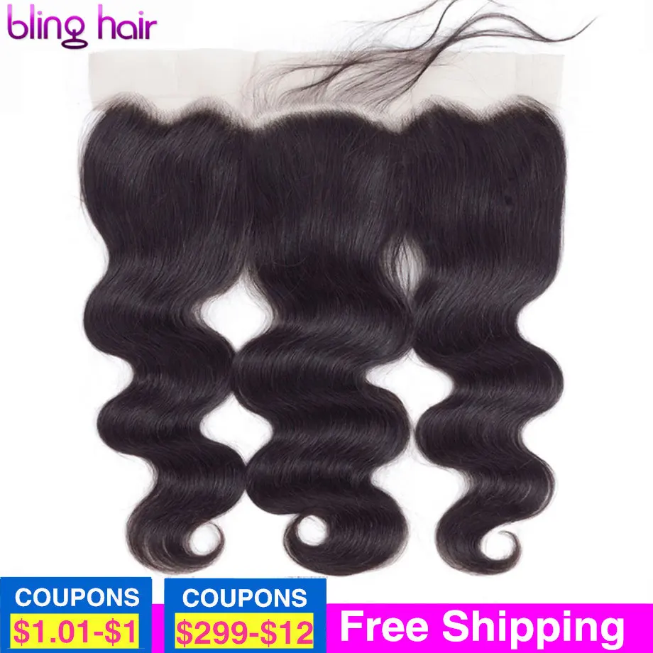 Bling Hair Body Wave 13x4 HD Transparent Lace Frontal With Baby Hair Remy Brazilian Lace Frontal Pre Plucked Human human hair lace product human hair frontal