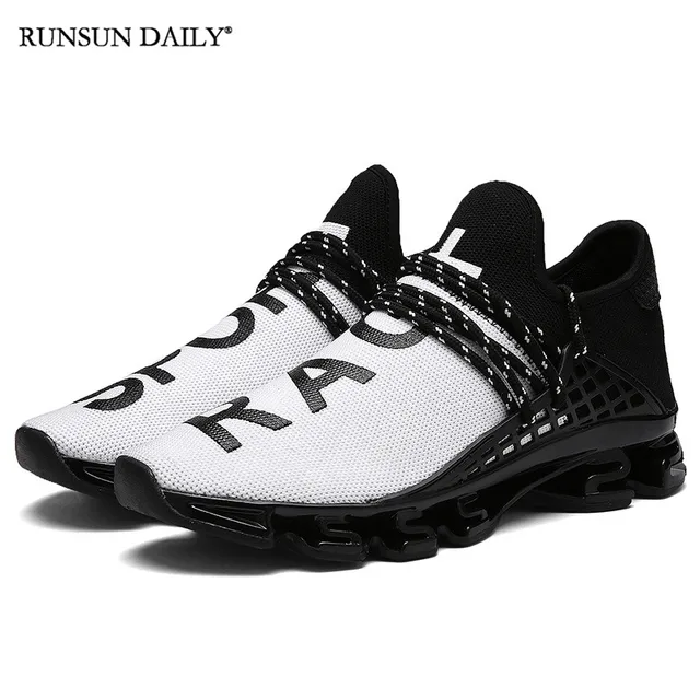 Men and Women's Sneakers Fashion Breathable Shock-absorbing Running Walking Shoes Couple Casual Shoes white