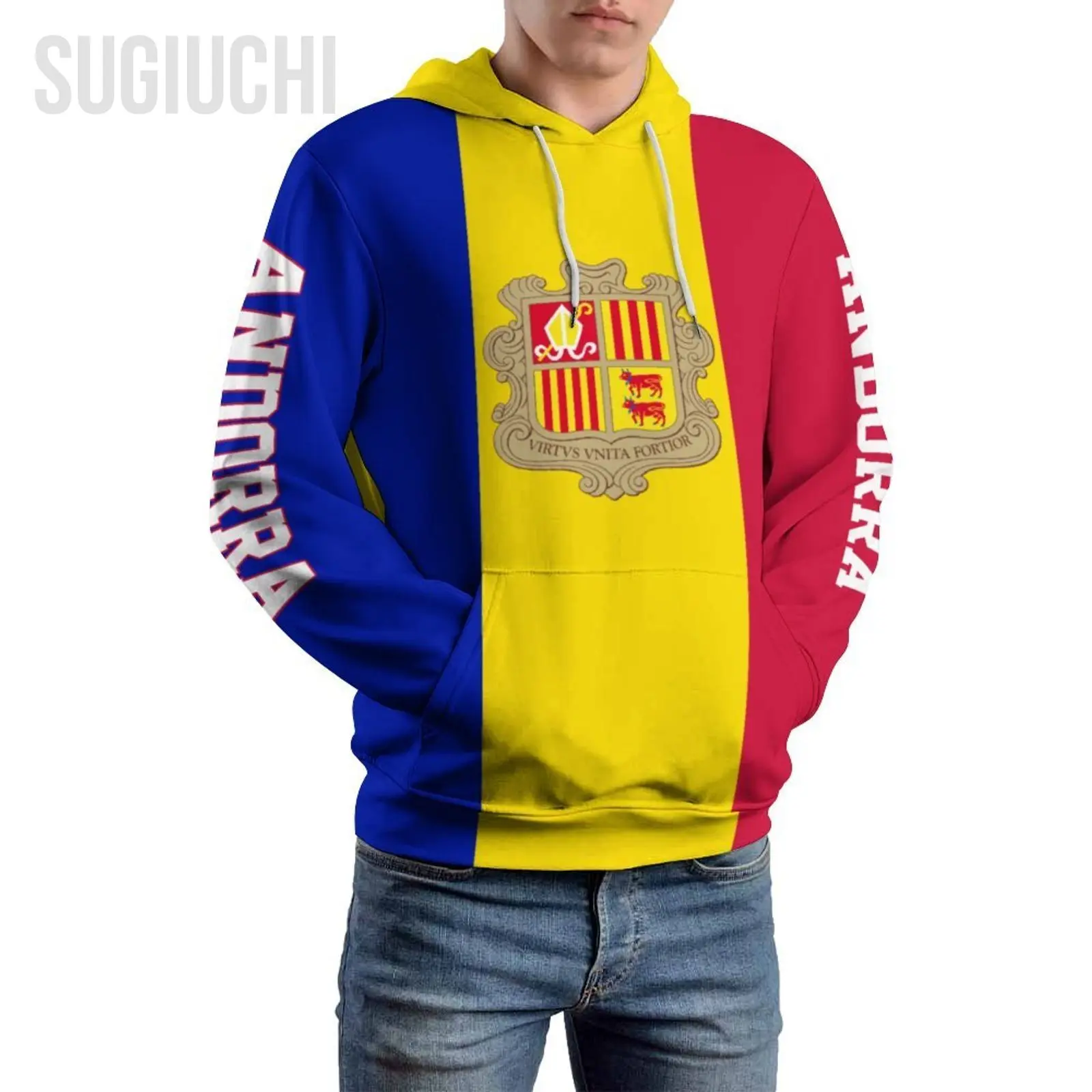 

Unisex 3D Hoodie Andorra Flag Men Women Polyester Harajuku Sweatshirt Pullover Hoodies Casual Cool