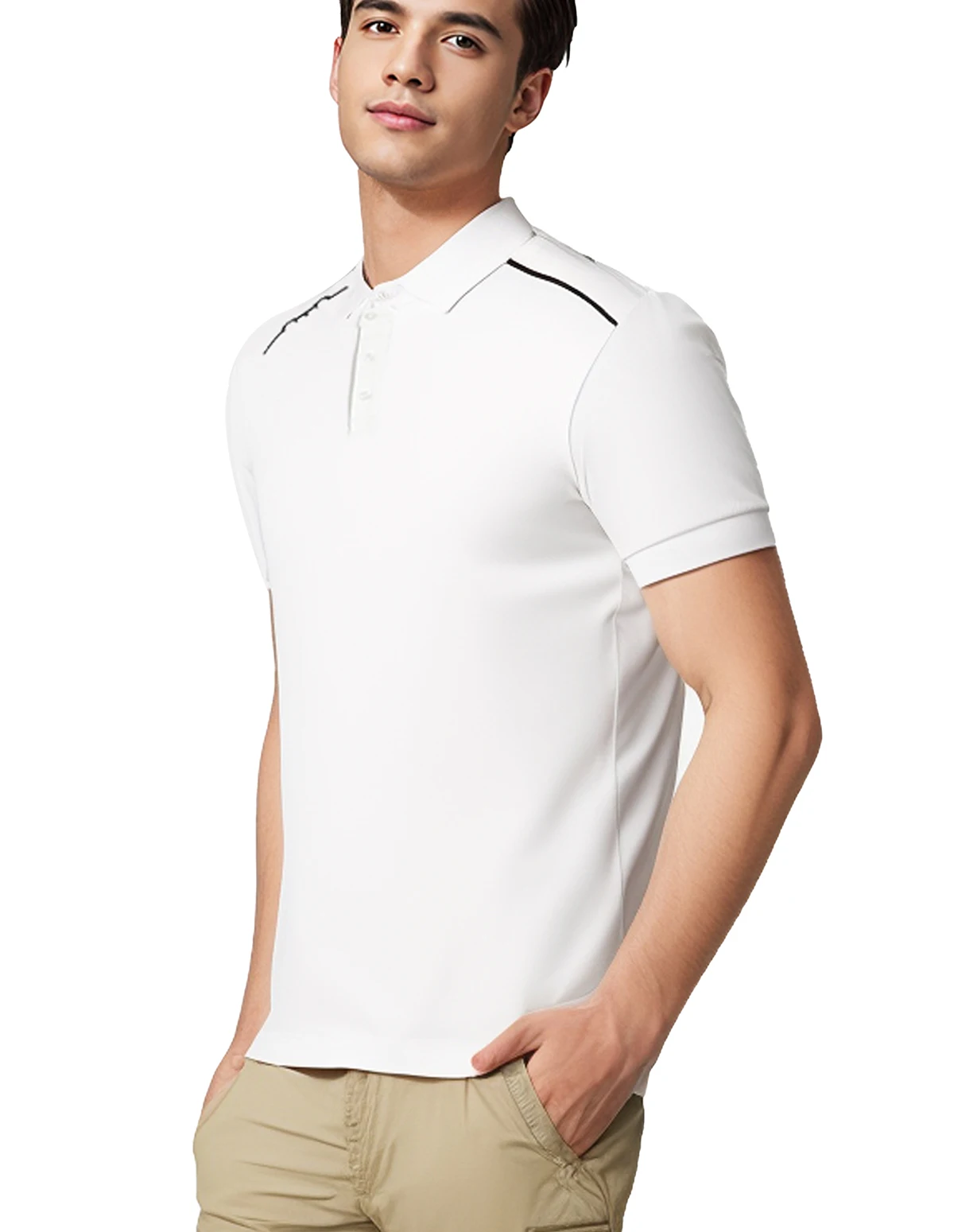 New Mens Polo Shirt Cotton Mens Casual Short Sleeve Solid White Stripe Soft T-Shirts Basic Daily 2025 Men's Loose Tee Shirt Tops 13 Sde467388fac64365adc766ad5e49c75fm