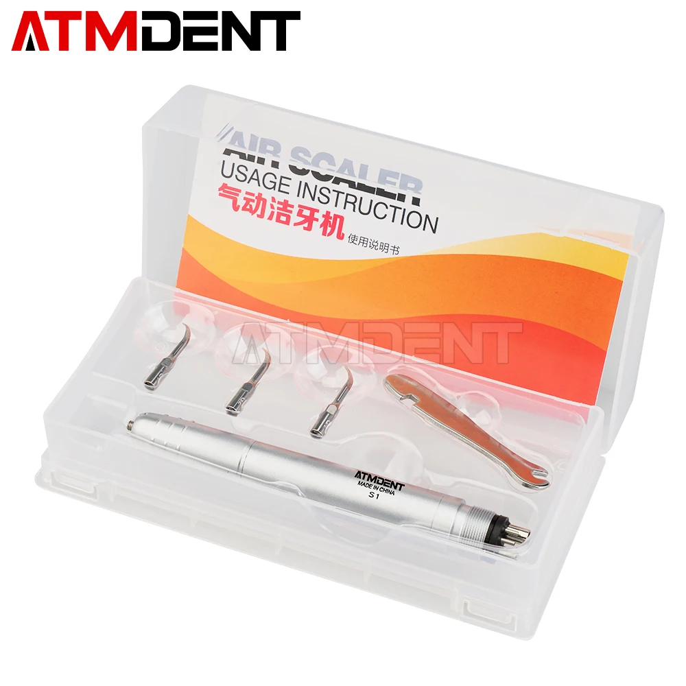 Dental Ultrasonic Air Scaler with 3 Tips Tooth Calculus Remover Cleaning Tool Handpiece Whiten Tooth Cleaner Dentist Lab 4
