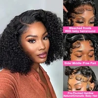 Perruque Bob Courte 8-14 Pouces Cheveux Humains Naturels Ondulés Profonds, Densité 200, Perruque Frontale Complète 13x4 HD Water Wave pour Femmes 3