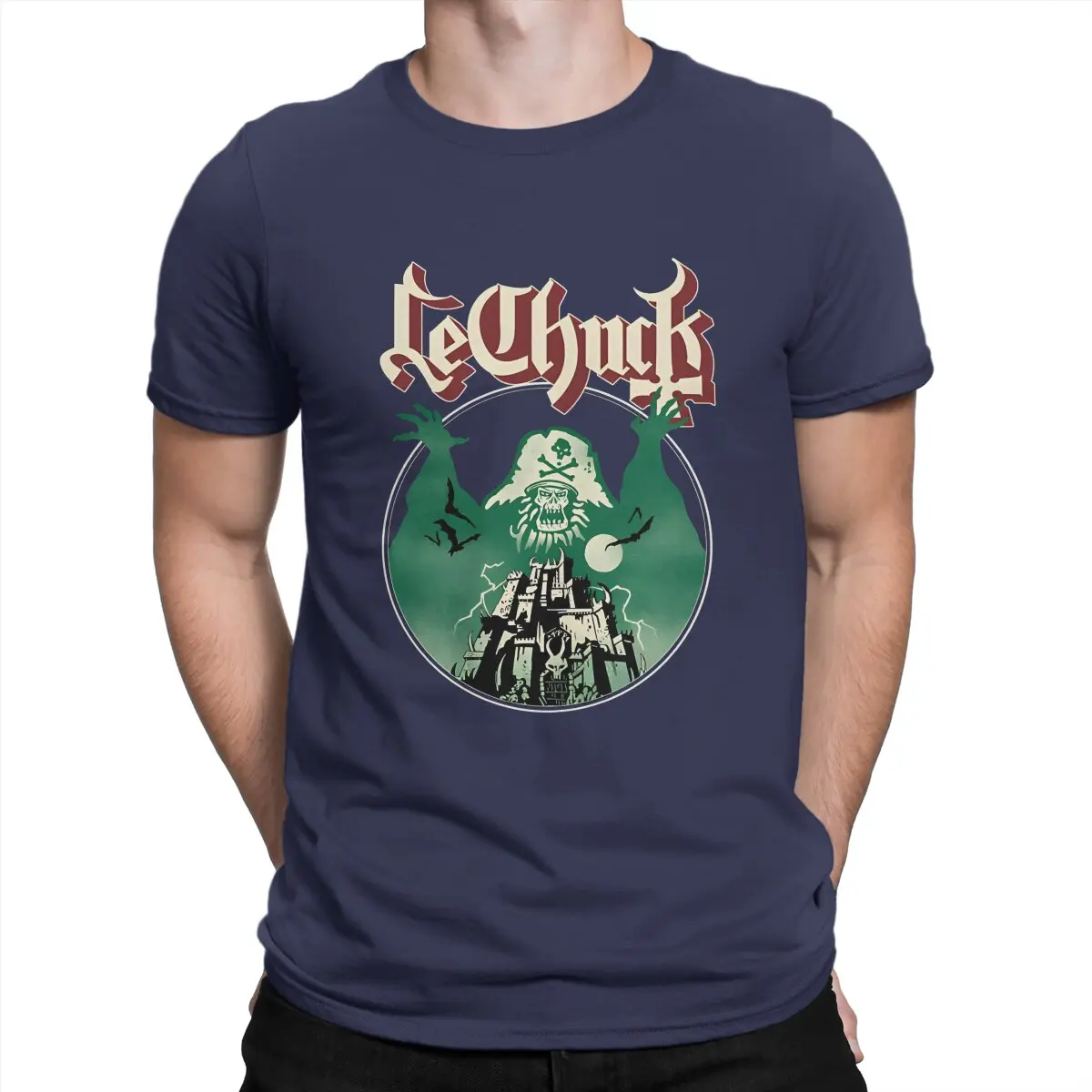 thumbnail image 1 of Camiseta pirata de algodón para hombre, novedosa, con cuello redondo, banda, manga corta, estampado gráfico, 1 of 7