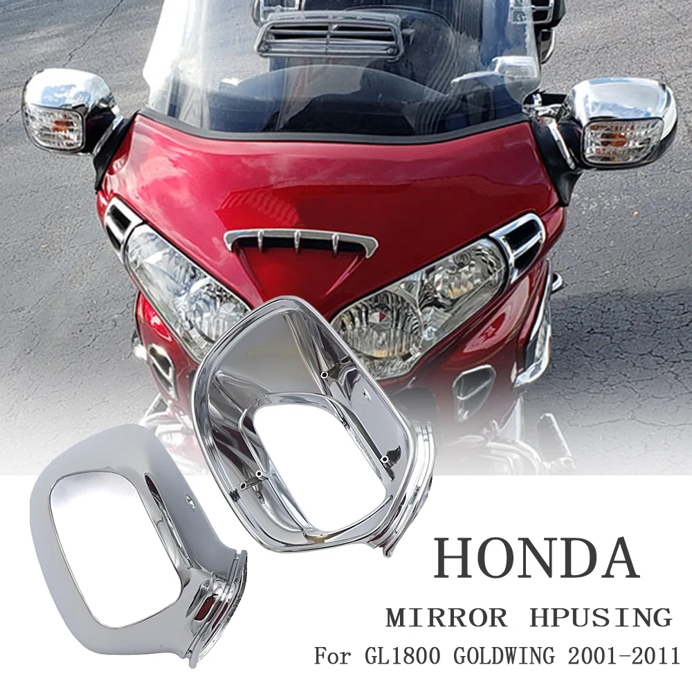 

Motorcycle Chrome or Black Rear View Side Mirror Housing Case For Honda GL1800 GOLDWING GL 1800 2001-2011 2010 2009 2008 2007