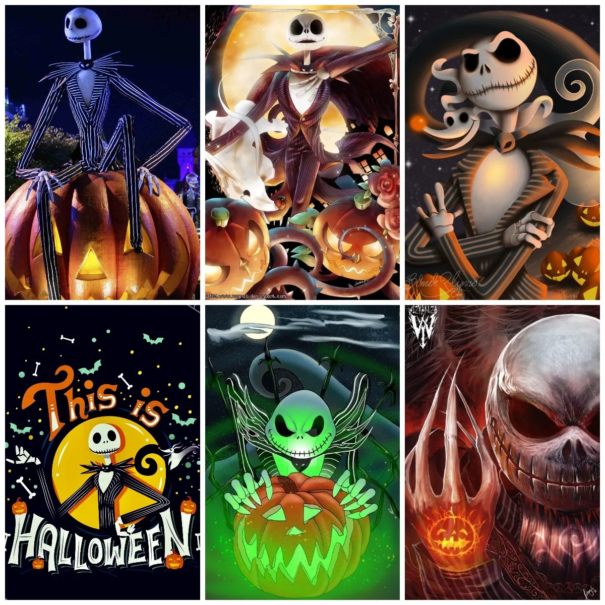 Disney Nightmare Before Christmas Ghost Head Sally Jack Mosaic Kit Punto Croce Decorazioni Per La Casa Per Halloween Square Round Diamond
