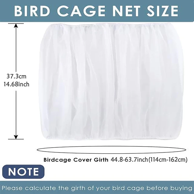 Adjustable Bird Cage Net Cover Birdcage Seed Feather Catcher Soft Skirt Guard Birdcage Nylon Mesh Netting for Round Square Cages 2