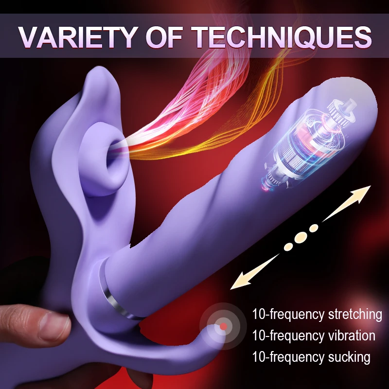 Telescopic 10 Modes Vibrators For Women Clitoris Stimulator Anal Plug Sucker Masturbator Mute Wate_voghion.com