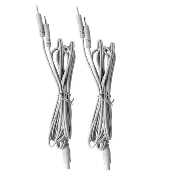 TENS Electrode Cable Line Wire Electrode Lead Wires For Tens Acupuncture Electrical Muscle Stimulator Head 2mm Plug Grey 1