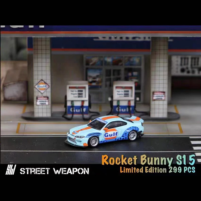

Street Weapon 1:64 Model Car Silvia S15 Pandem Rocket Bunny Alloy -Gulf Coating
