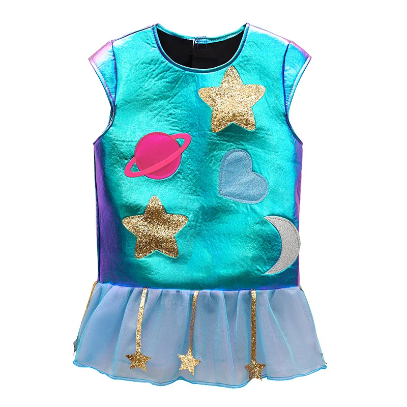 Toddler Robot Fancy Dress Cosplay Girls Kids Blue Astronaut Costume