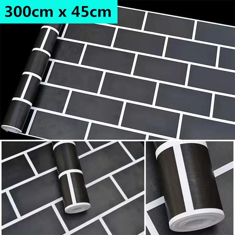 Self-adhesive Wallpaper Brick Pattern Restaurant Backdrop Waterproof Peel and Stick Wall Stickers Decorative Decoration 2pcs book book figurine decorative book photography props bookshelf backdrop book model random pattern