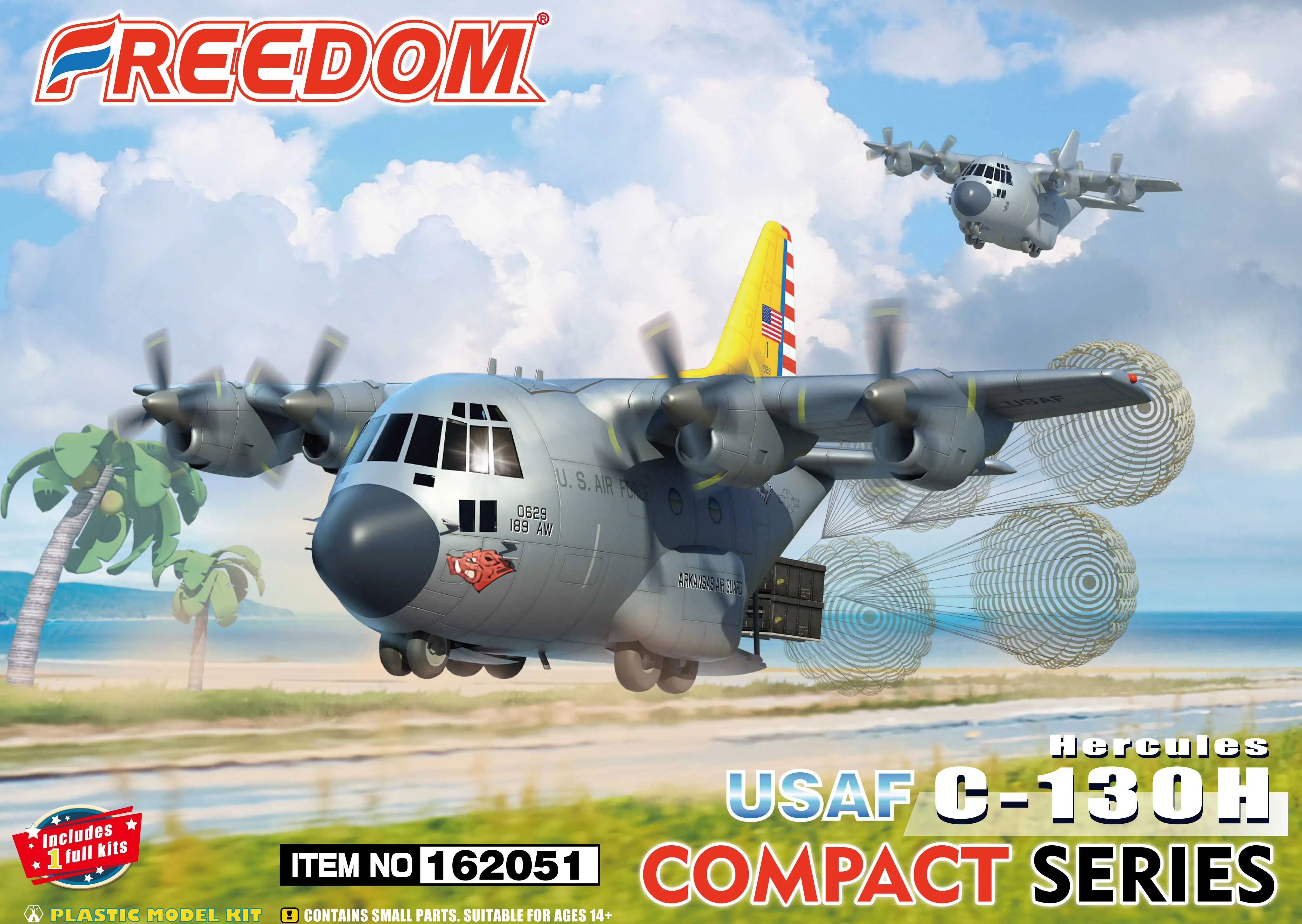 Freedom model Assembly kit 162051 USAF C-130H Hercules Compact Series ...