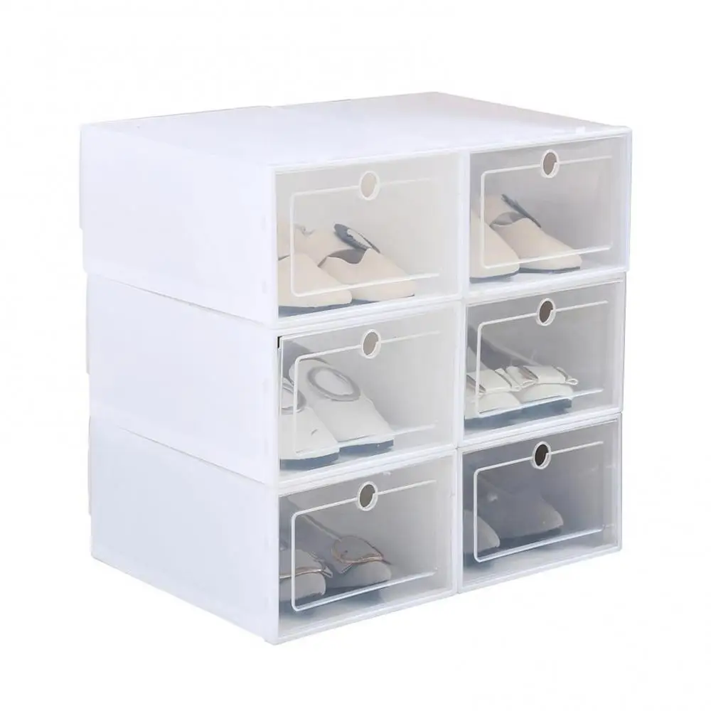 Scatola Antipolvere Contenitore Portaoggetti Organizer Impilabile Scarpa Trasparente Con Cassetto Con Coperchio Flip-Type Shoes