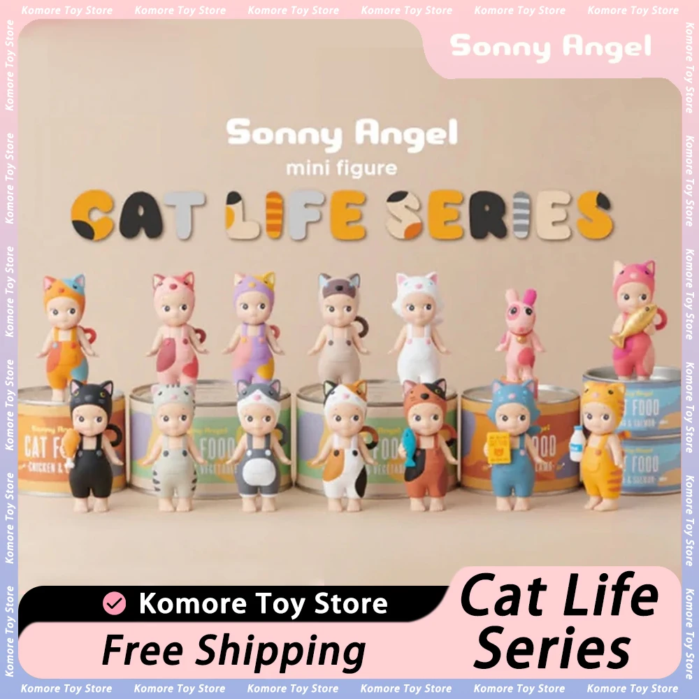 

Новинка 2023, коллекция Sonny Angel, коллекция «Кот жизни», Женская Аниме-фигурка, сюрприз, сумка, игрушки, милая коробка, статуэтки, милый подарок с орнаментом