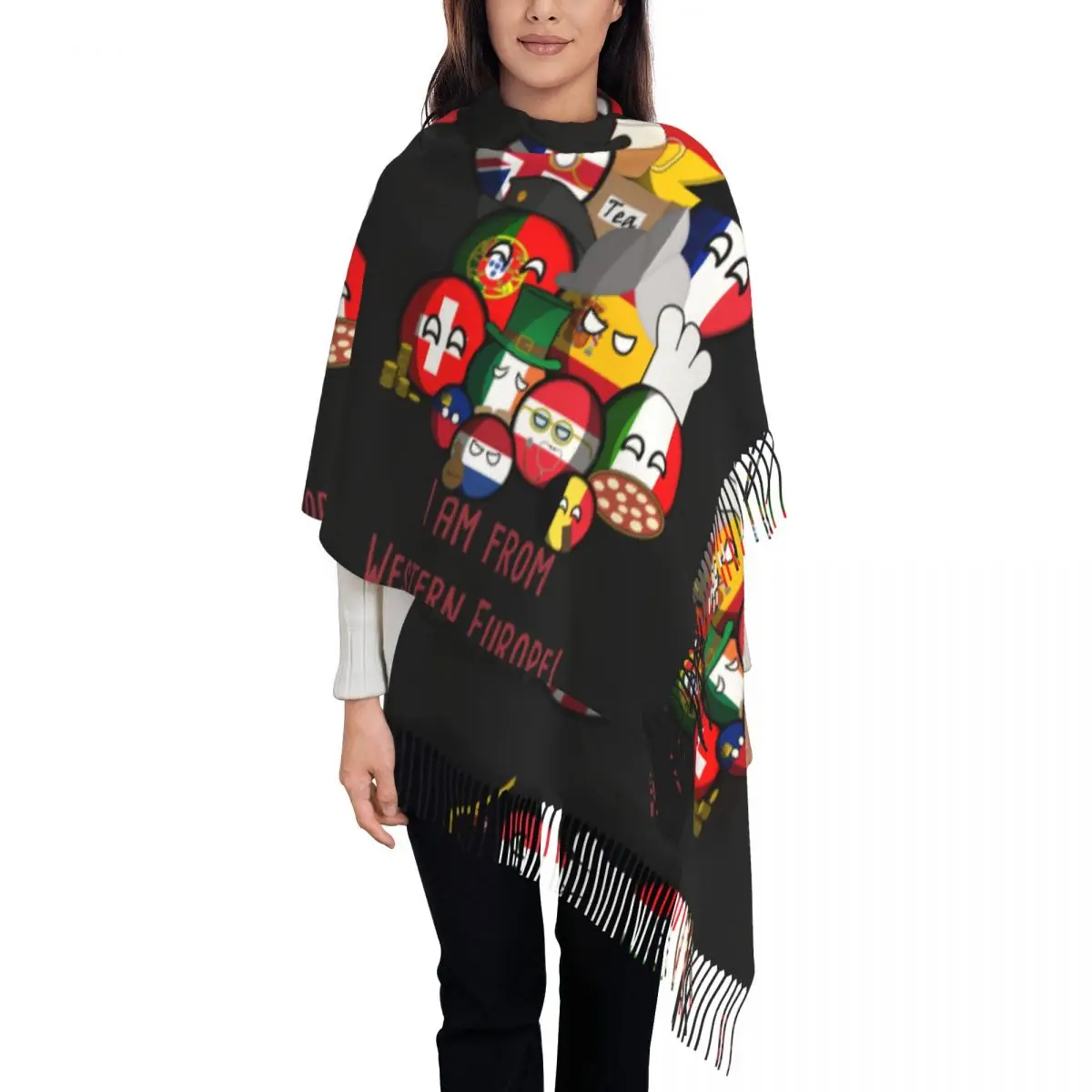 

Теплый мягкий шарф, зимняя шаль для сборки манги, Забавный мультяшный дизайнерский шарф Bufanda, женские популярные большие шарфы
