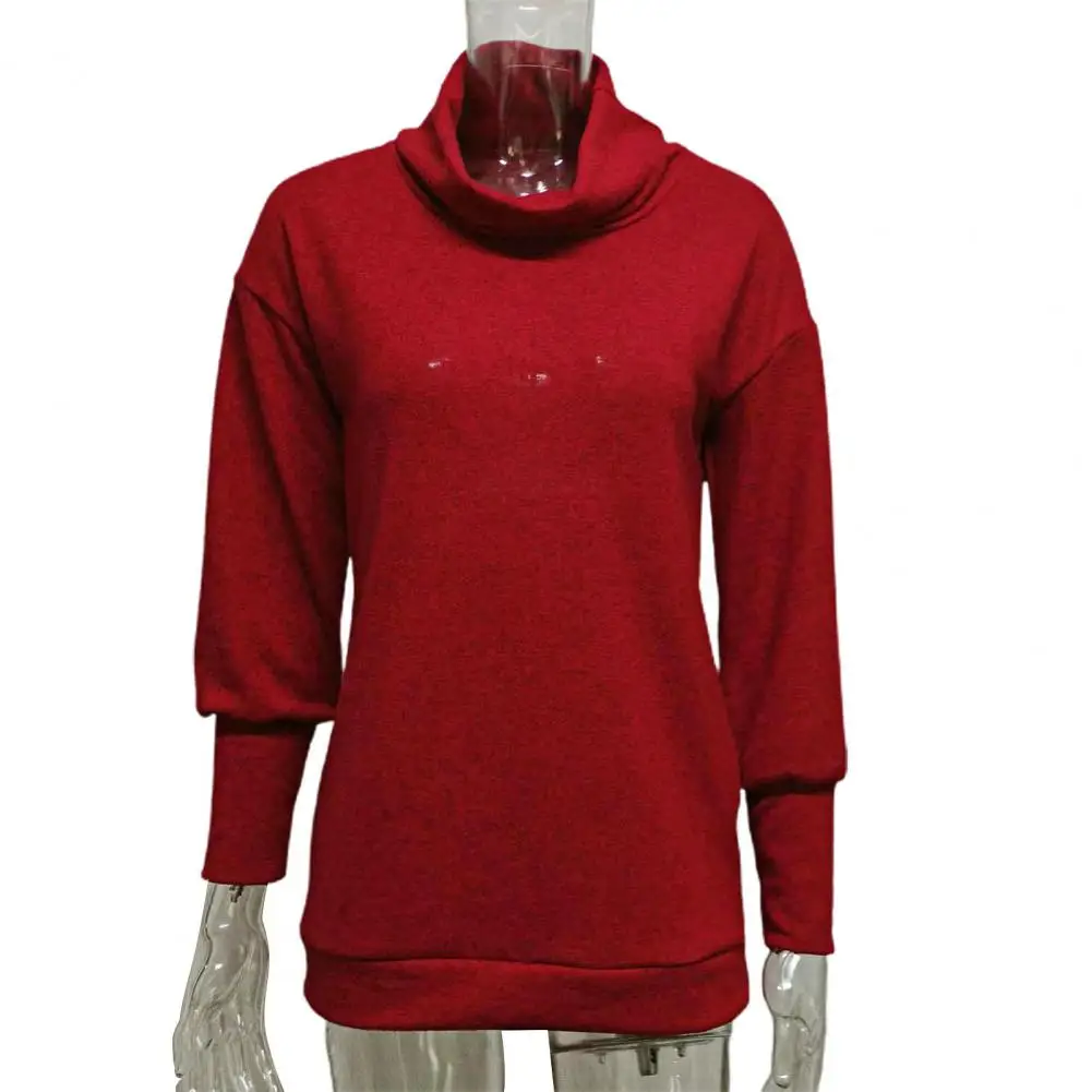 

Свитер в пригородном стиле, свободный женский топ, удобный зимний гардероб, женская трикотажная одежда с высоким воротником и мягкой толстой тканью, длинная повседневная одежда