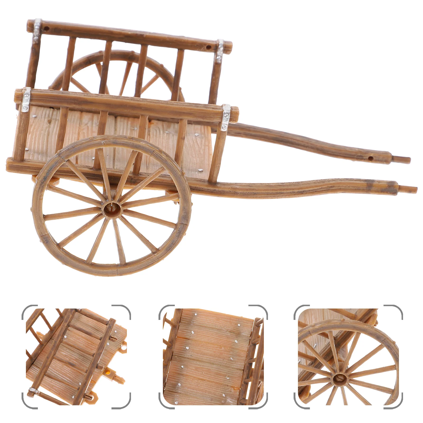 

Miniature Simulation Cart Models Barrows Pulling Cart Dollhouse Garden Furniture Micro Landscape Kids Pretend Toys