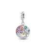 New Pink Heart Family Tree Pendant happy tree Charms house Beads Fit Original Bracelet Accessories 925 Silver Women Jewelry Gift 2