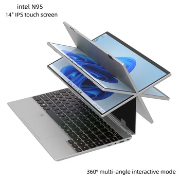 360 Rotating 14 0 Ips Touch Screen 32g 128g 1t Laptop N95 Windows 11 Notebook 4