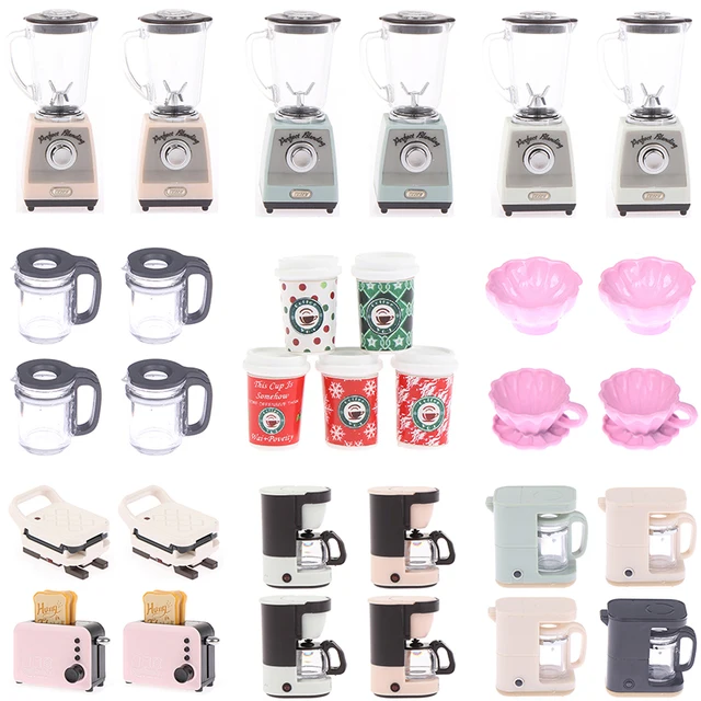 1:12 Dollhouse Miniature Coffeemaker Kitchen Bread Machine Juicer Coffee Pot Christmas Coffee Cup Drink Kitchen Electrical Model 2