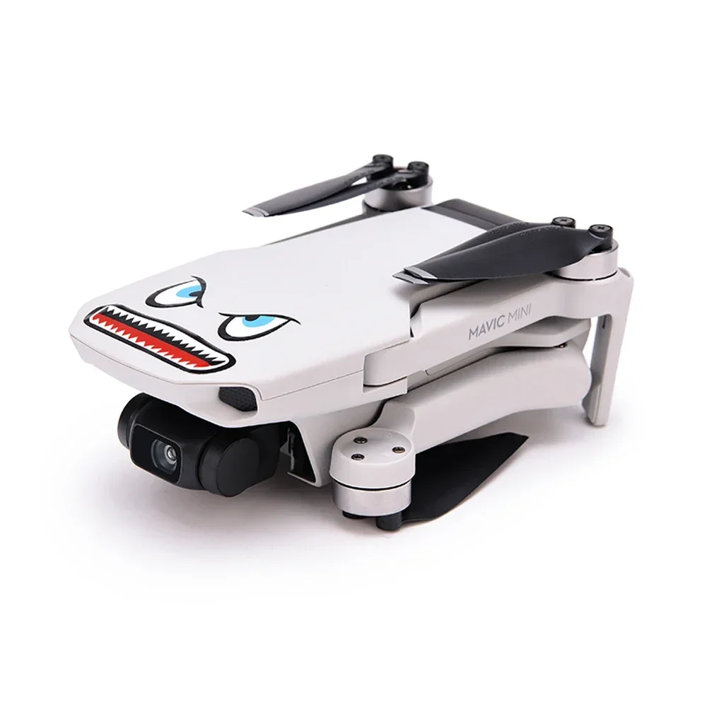 1 Set Sticker Decals Skin Protective Shark Adhesive Art Decals for DJI Mavic Mini 2 Drone Outdoor Waterproof Shockproof