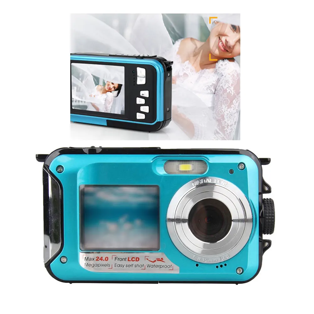 48MP Underwater Waterproof 2.7K Digital Camera Dual-screen Camera Suitable for Snorkeling Swimming Surfing and Drifting