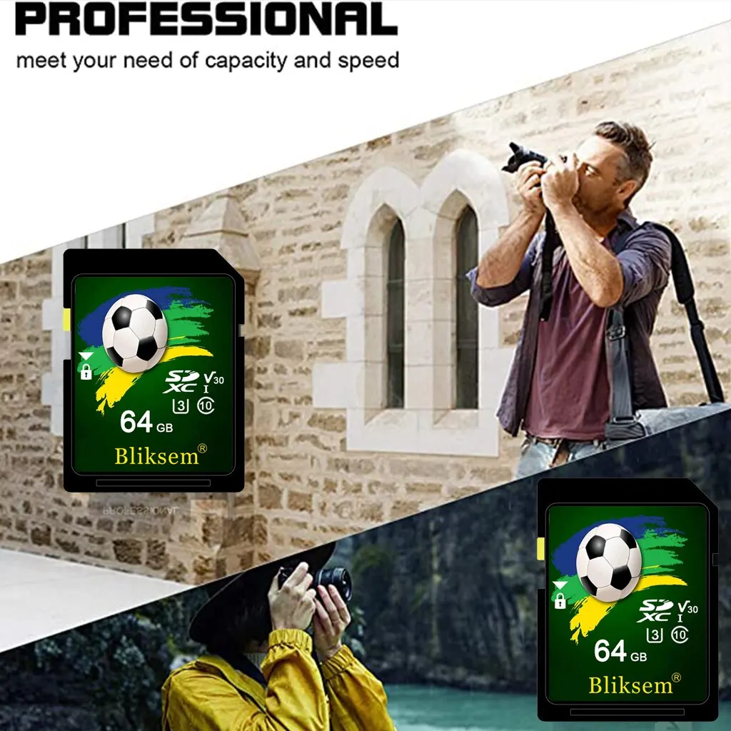 Bliksem SD 카드, SDHC SDXC UHS-I, C10, 64G U3 메모리 카드, 지지대 V30, 4K, 카메라, DV, SLR용, 64GB